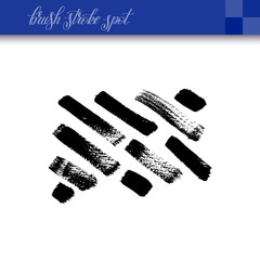 black ink abstract hand drawing brush strokes spot element isola