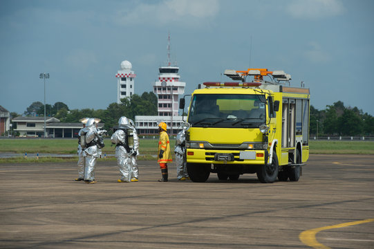 Fire Brigade At The Airport