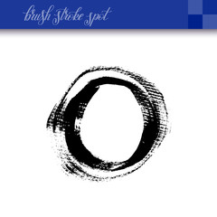 Fototapeta premium black ink abstract hand drawing brush strokes spot element isola