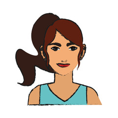 Woman cartoon icon. Girl female avatar person people and human theme. Isolated design. Vector illustration