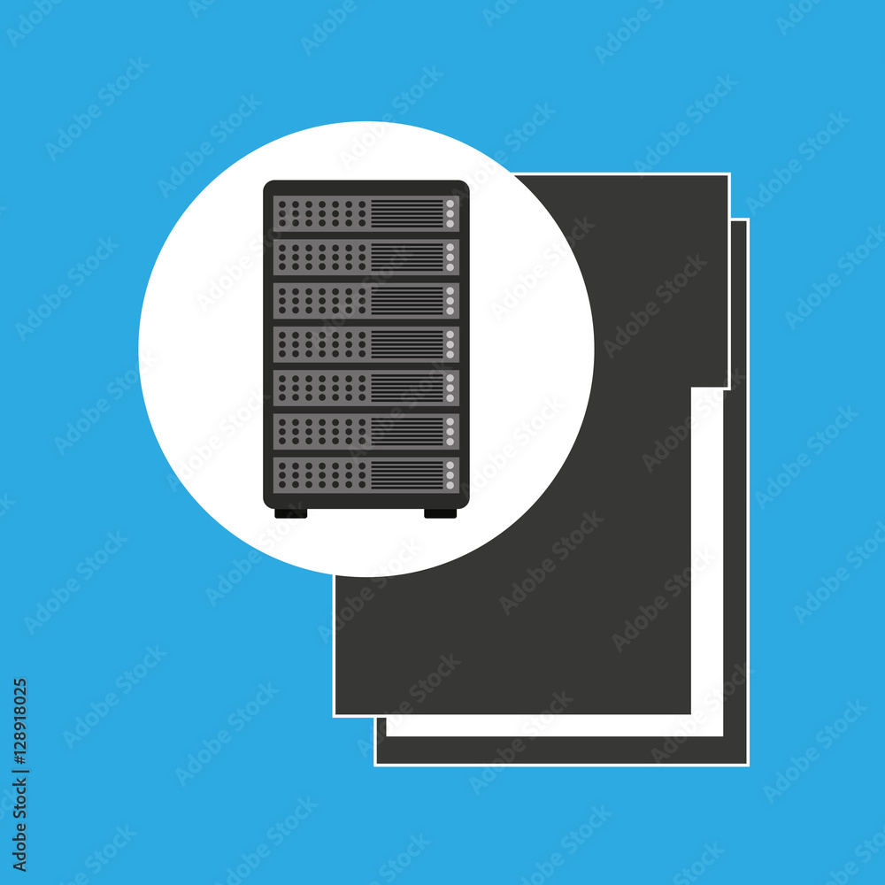 Poster network server concept file folder vector illustration eps 10