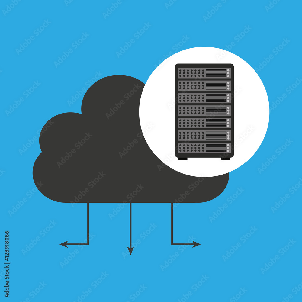 Poster network server concept cloud connection vector illustration eps 10