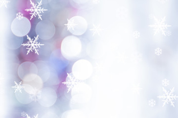Christmas background with snowflakes and Christmas lights