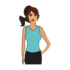 Woman cartoon icon. Girl female avatar person people and human theme. Isolated design. Vector illustration