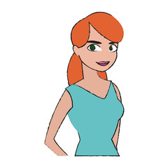 Woman cartoon icon. Girl female avatar person people and human theme. Isolated design. Vector illustration