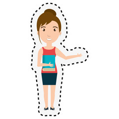 young woman teacher character vector illustration design