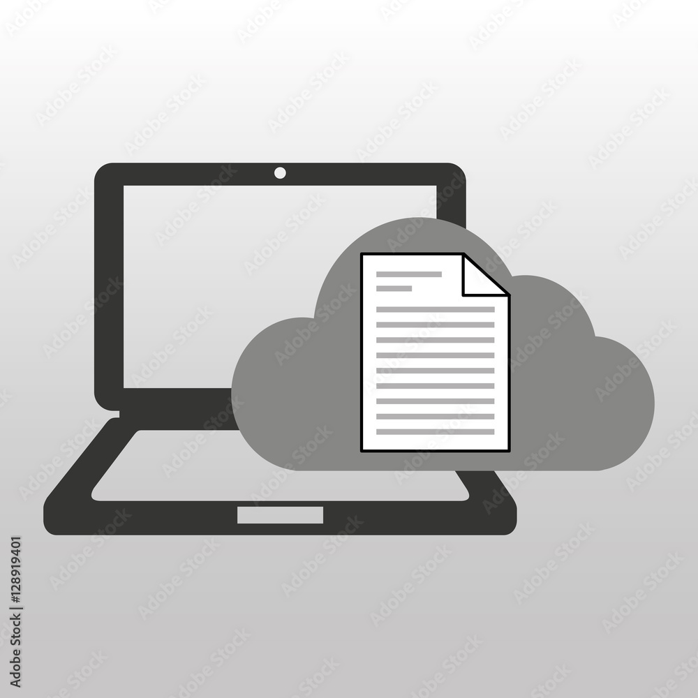 Poster cloud computer connected document vector illustration eps 10