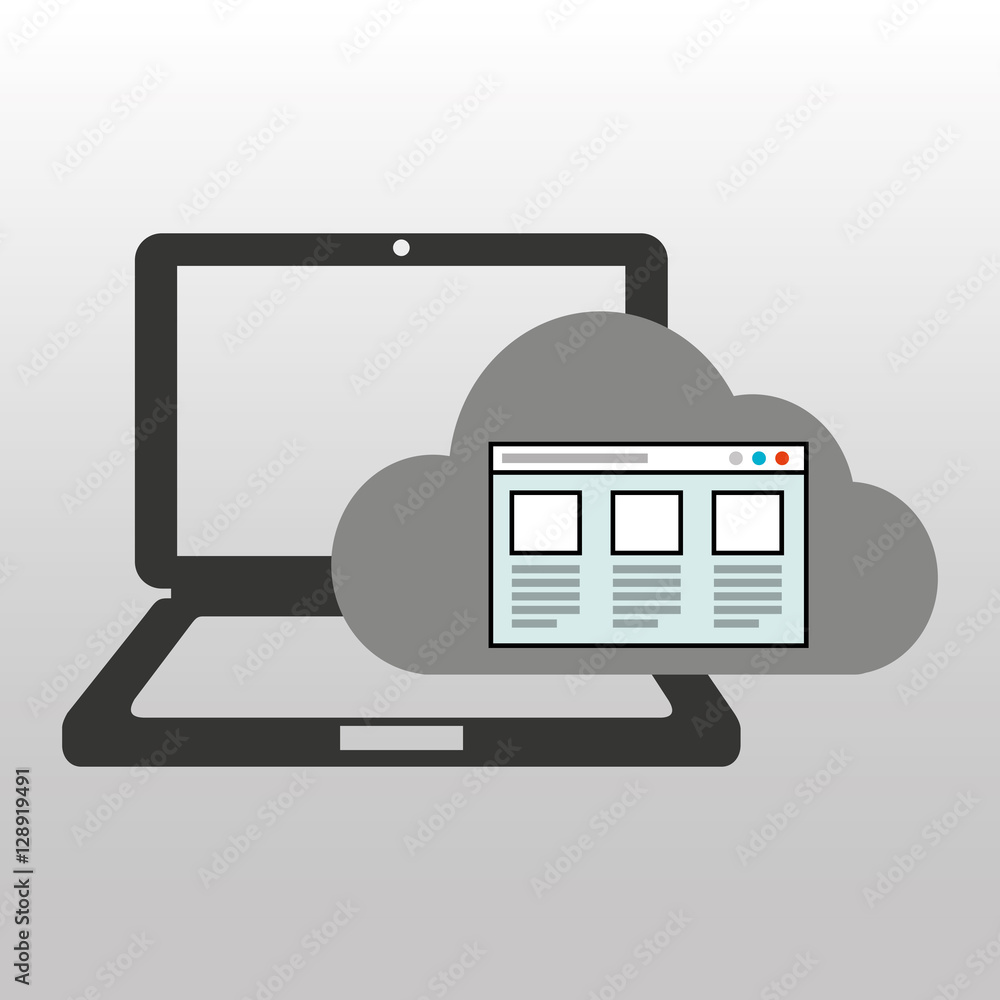 Poster cloud computer connected web page vector illustration eps 10