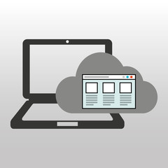 cloud computer connected web page vector illustration eps 10