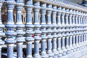 Architectural detail - plaza de espana Seville, Andalusia, Spain.