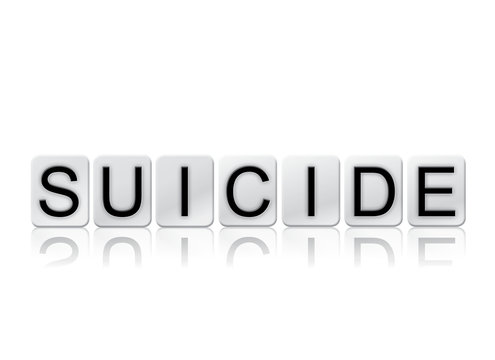 Suicide Isolated Tiled Letters Concept and Theme