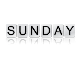 Sunday Isolated Tiled Letters Concept and Theme