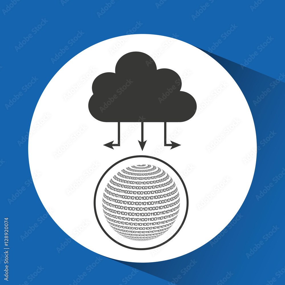 Poster globe binary concept cloud connected vector illustration eps 10