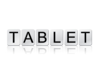 Tablet Isolated Tiled Letters Concept and Theme