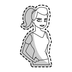 Woman cartoon icon. Girl female avatar person people and human theme. Isolated design. Vector illustration