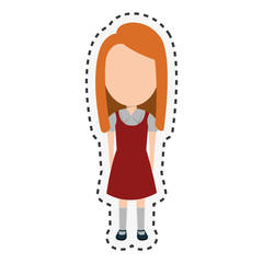 girl student character isolated icon vector illustration design