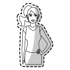 Woman cartoon icon. Girl female avatar person people and human theme. Isolated design. Vector illustration