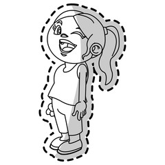 Girl cartoon icon. Kid childhood little and people theme. Isolated design. Vector illustration