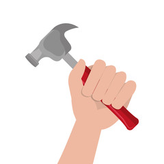 hand worker with tool vector illustration design