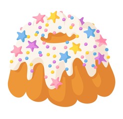 Cookie cake isolated vector.