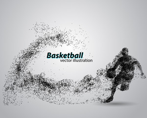 Fototapeta premium Basketball player from particles.