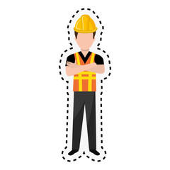 repairman character working icon vector illustration design