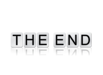 The End Isolated Tiled Letters Concept and Theme