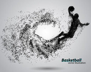 Basketball player from particles.