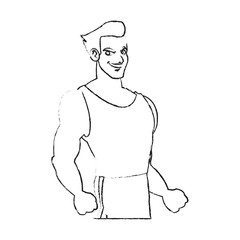 Man cartoon icon. Male avatar person people and human theme. Isolated design. Vector illustration