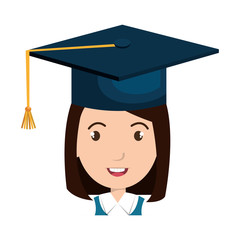 student character with hat graduation vector illustration design
