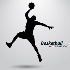 Fototapeta premium Silhouette of a basketball player.