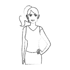 Woman cartoon icon. Girl female avatar person people and human theme. Isolated design. Vector illustration