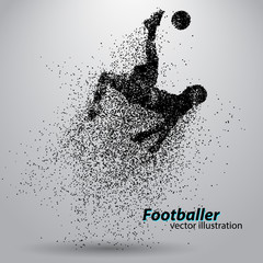 Plakat silhouette of a football player from particles