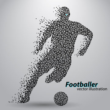 silhouette of a football player from triangles