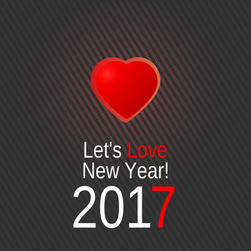 Love New Year 2017 Karte