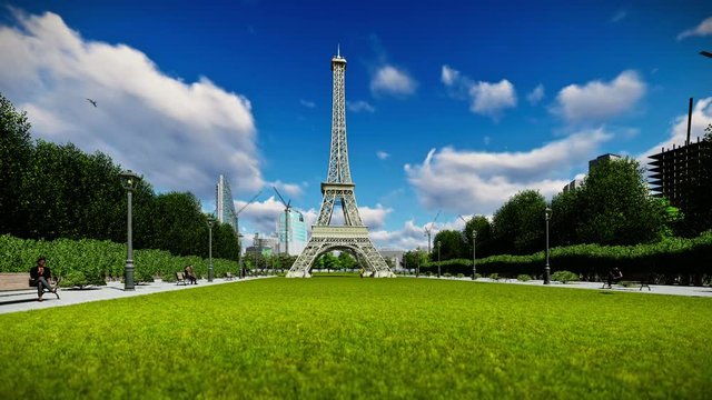 Wonderful view Eiffel Tower in Paris