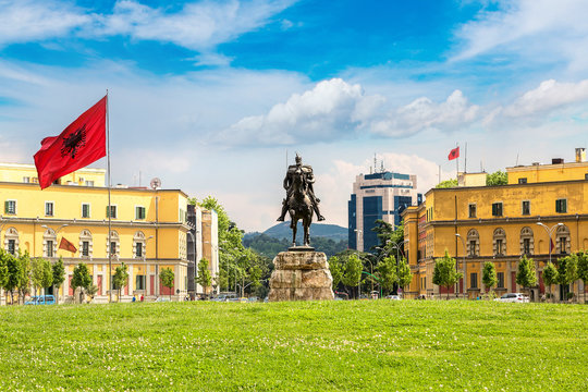 Skanderbeg Square  In Tirana