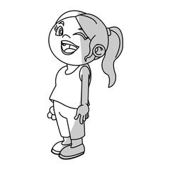 Girl cartoon icon. Kid childhood little and people theme. Isolated design. Vector illustration