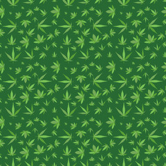 Marijuana background vector seamless patterns