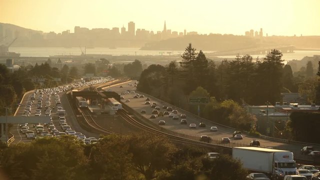 Time lapse of traffic on US 101 at San Francisco, California