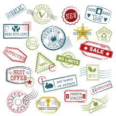 Obraz premium Travel stamps vector.