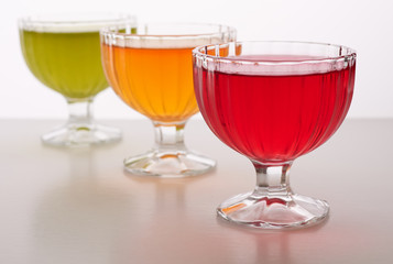 colored jelly in a bowl
