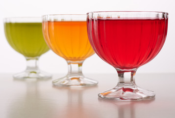 colored jelly in a bowl