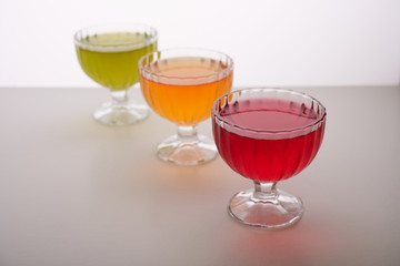 colored jelly in a bowl
