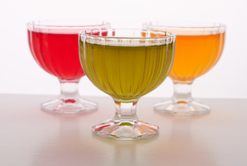 colored jelly in a bowl
