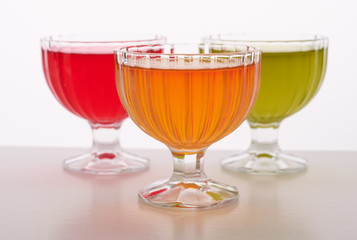 colored jelly in a bowl