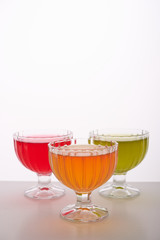 colored jelly in a bowl