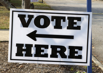 Vote Here Sign in the USA