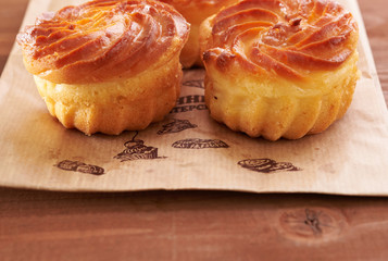 sweet cake on the plate