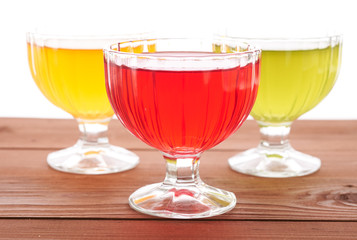 colored jelly in a bowl